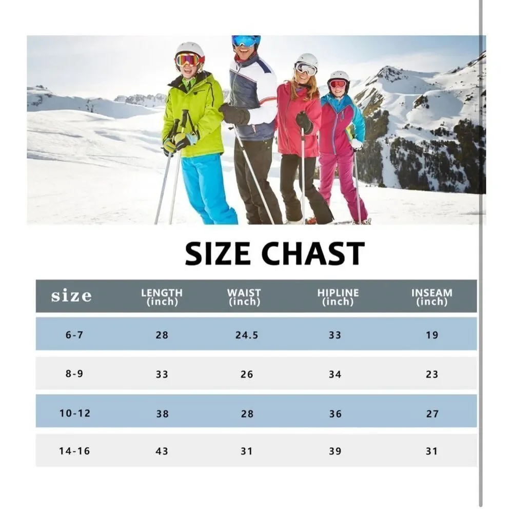 NEW SMONTY Kids Ski Pants Winter Waterproof Windproof 14/16